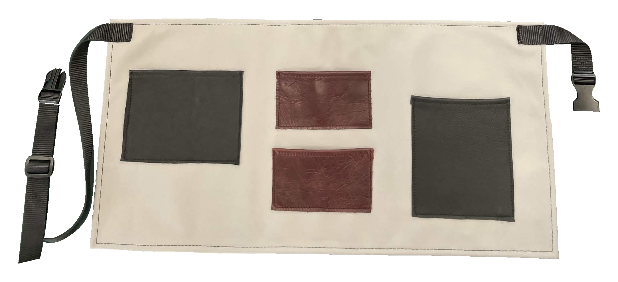 Ivory Burgundy Utility Half Apron