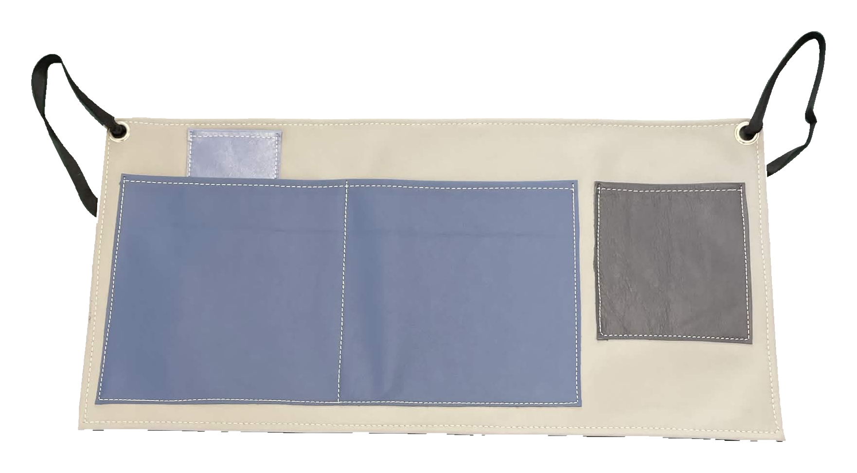 Ivory Periwinkle Charcoal Half Apron